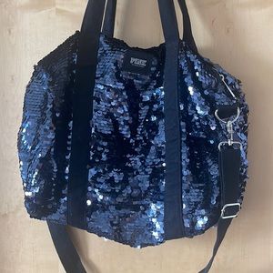 VS PINK Black Sequin Duffle Bag
